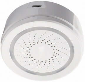 Malmbergs Smart Wi-Fi Sirén with LED lights and speaker for home security.